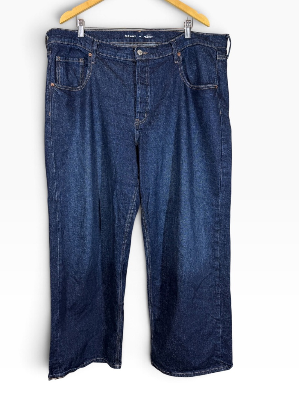 OLD NAVY Women's Plus Size 16 Mid-Rise The Slouchy Wide Leg Dark Wash Jeans
